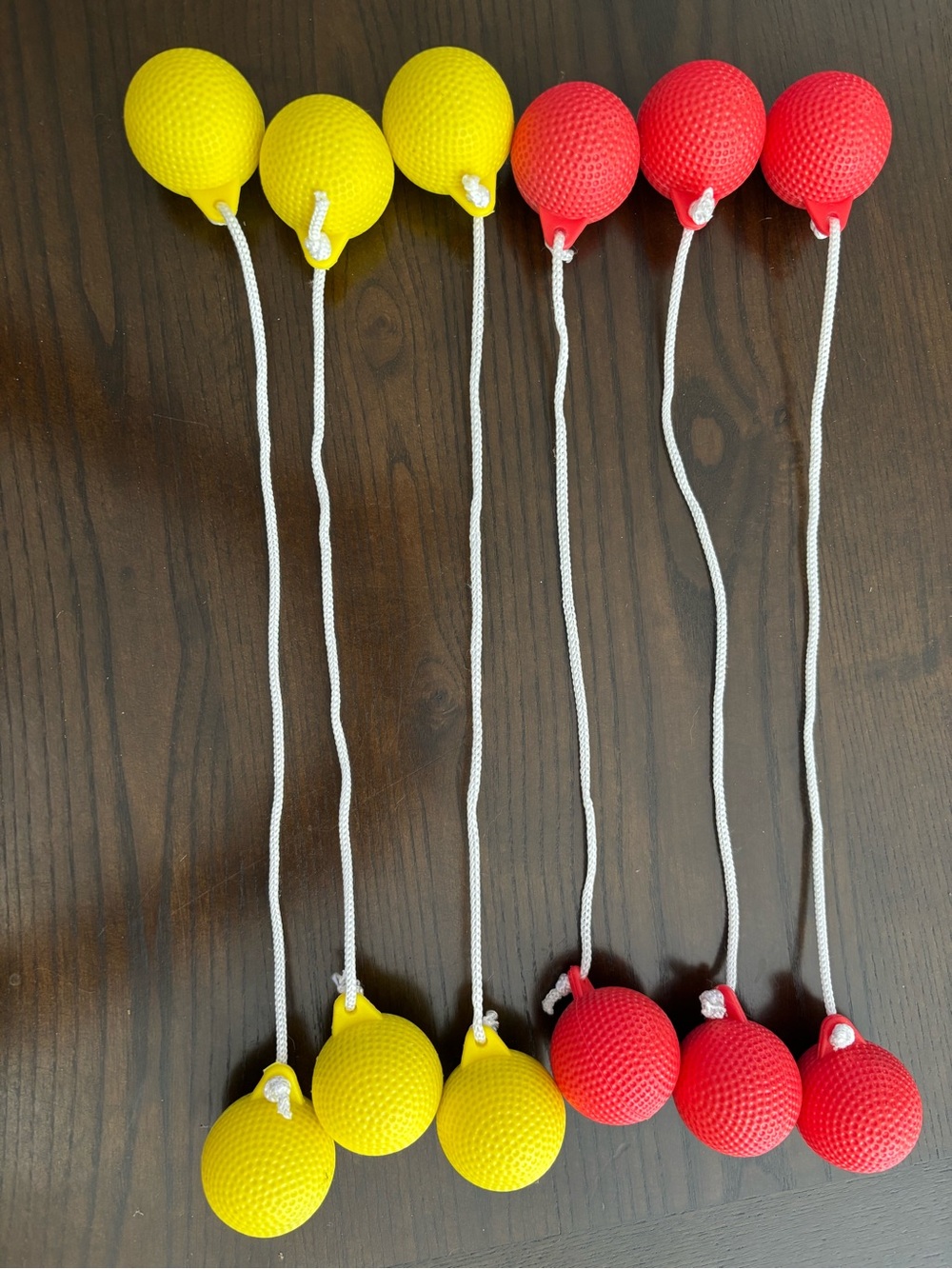 LadderBall Game Replacement Bolo Balls Golf Heavy Plastic 3 Red 3 Yellow Set
